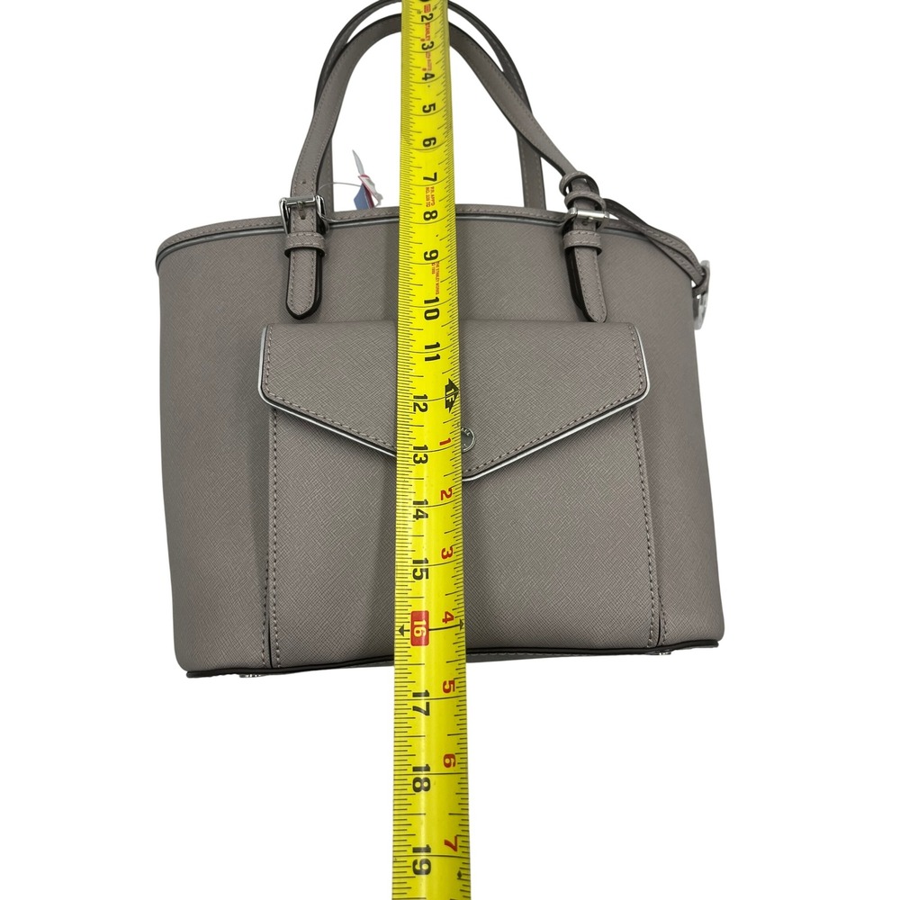 Michael Kors Jet Set Trav. Saffiano Lthr Tote Bag Taupe Gry Slvr Hardware 442G9Y - Picture 9 of 12